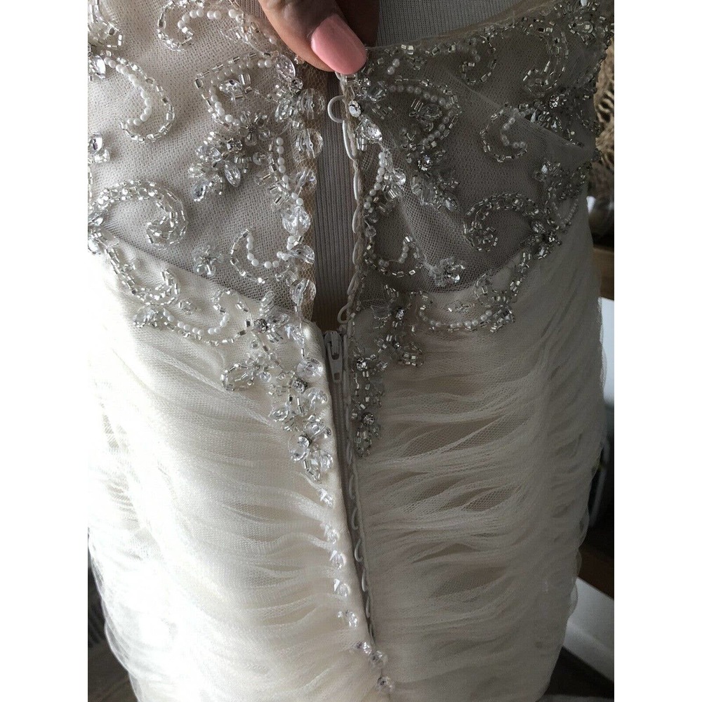 Essence of Australia size 10 French Tulle Satin Diamante mermaid Wedding Dress - Picture 10 of 12